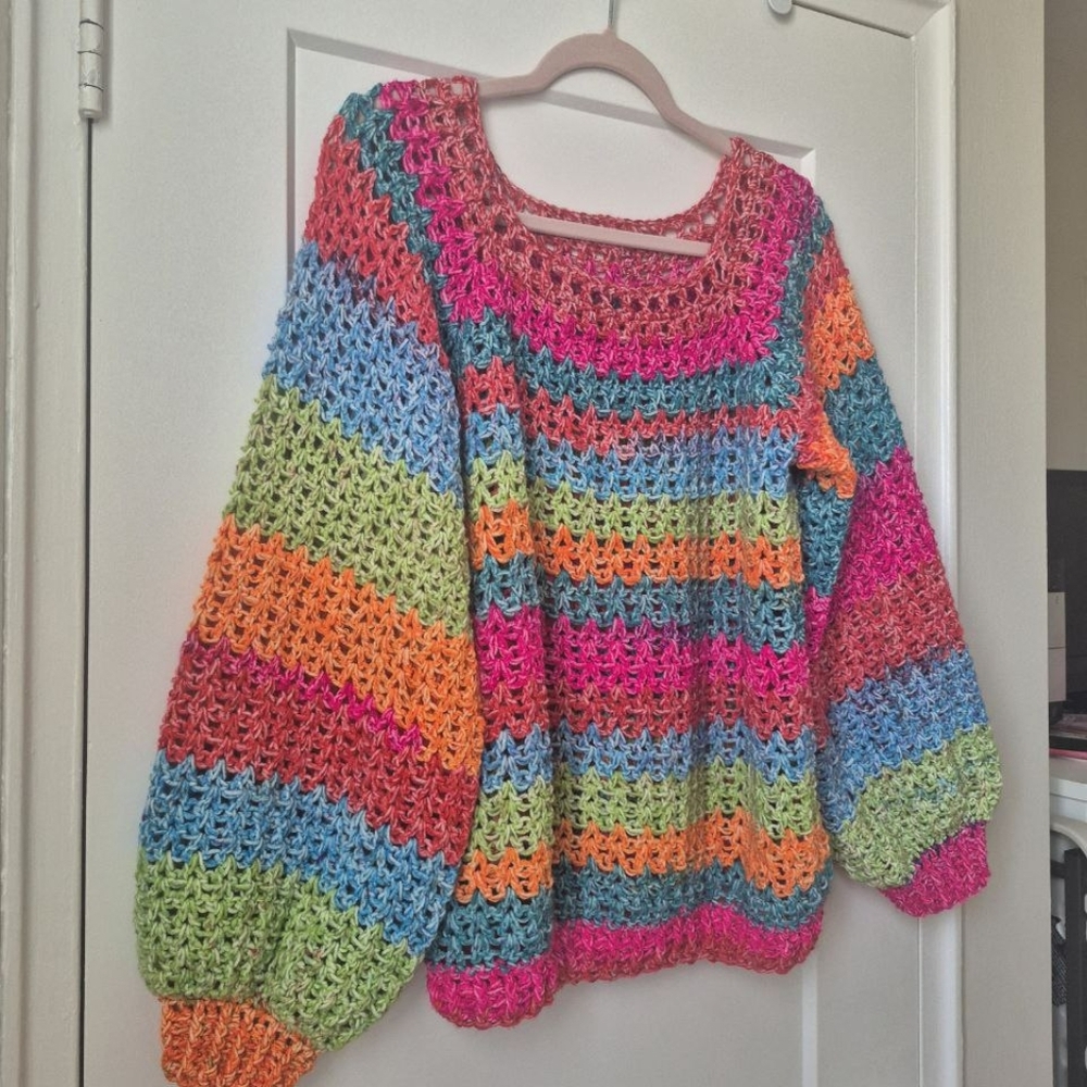 Multicolor Crochet Sweater - Picture 7 of 10